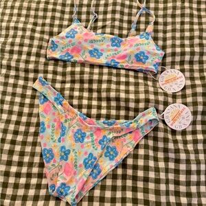 Dippin' Daisy's Floral Bikini in Blue, Pink, Yellow